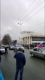 В центре Симферополя стартовал автомотопробег в честь девятилетия воссоединения Крыма и России
