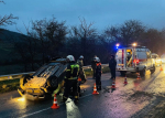 Под Судаком перевернулась легковушка