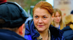 Анна Уколова на съёмках сериала «Дальнобойщица»
